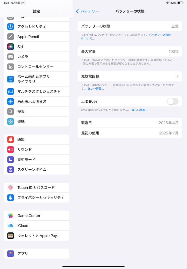 iPad第11世代ブルーWi-Fi128GB【新品同様品】