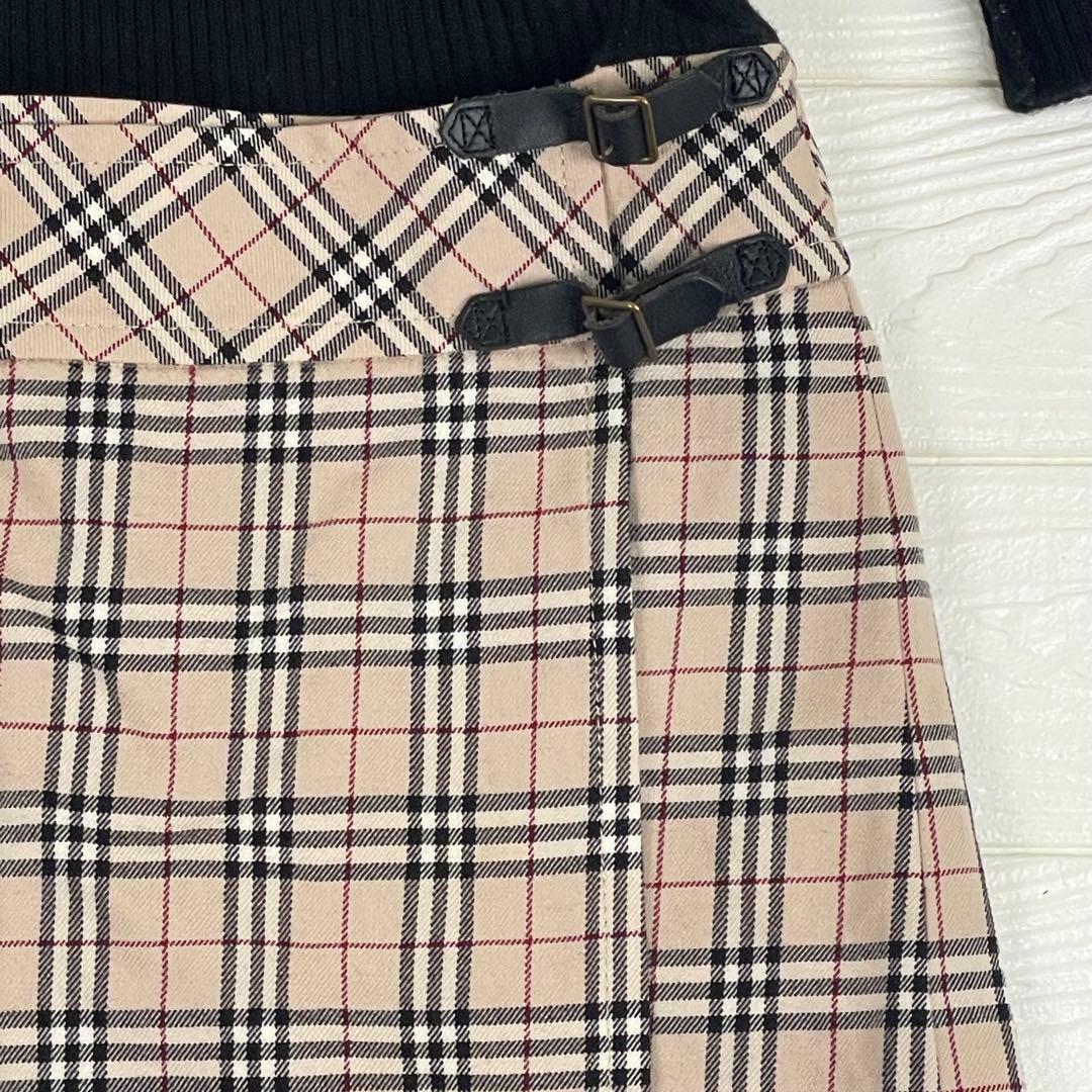 バーバリーブルーレーベル　ドッキングワンピース　タートルネック　ノバチェック