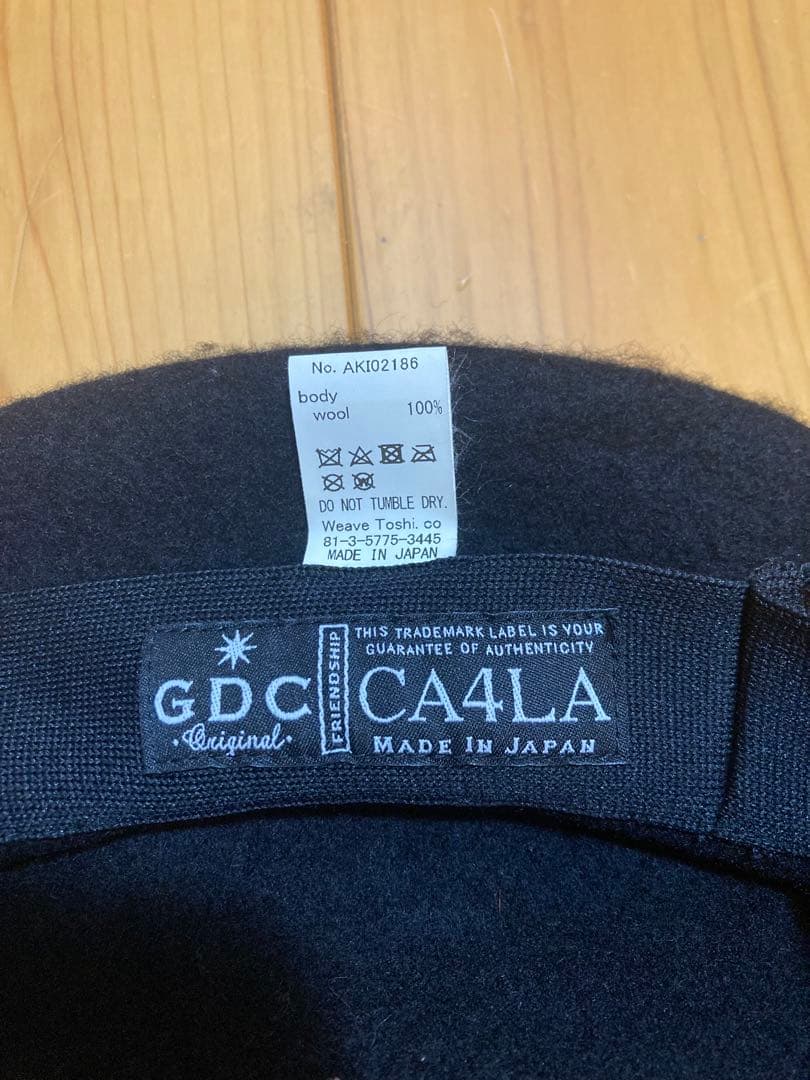 GDC × CA4LAカシラコラボWOOL BERETウールベレー帽ブラック黒
