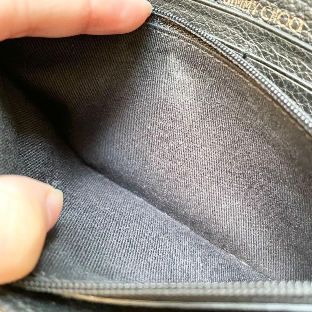 【極美品】JIMMY CHOO 長財布 クリスタル スタースタッズ付き 黒