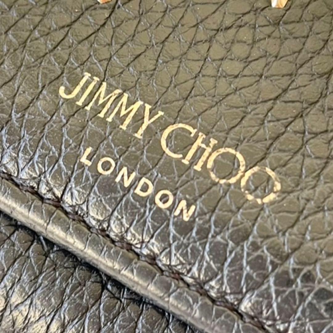 【極美品】JIMMY CHOO 長財布 クリスタル スタースタッズ付き 黒