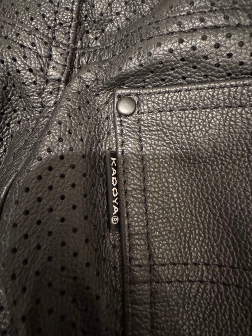 KADOYA カドヤ レザーパンツ 革パン パンチング ブラック Mサイズ