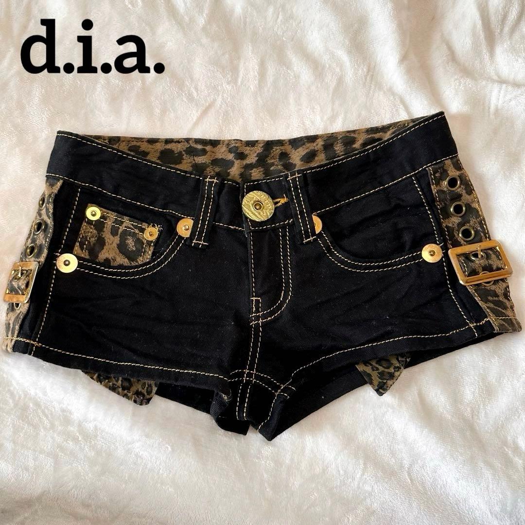 元祖【d.i.a.】サイドベルトレオパードショーパン ゴールドステッチ 当時物