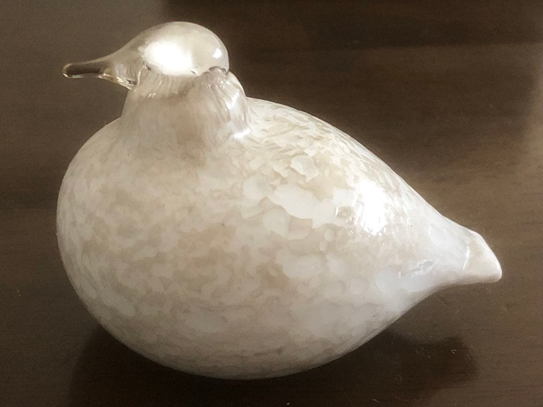 フィンランドの偉大なガラス作家オイバトイッカ作　雷鳥のガラスオブジェ