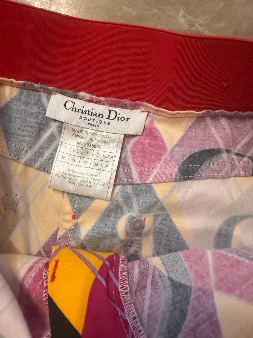 クリスチャンディオール　アーガイル　チェック柄タイトスカート