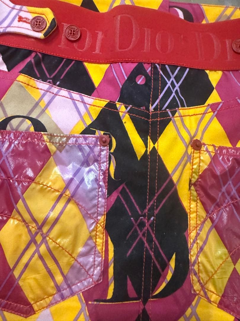 クリスチャンディオール　アーガイル　チェック柄タイトスカート