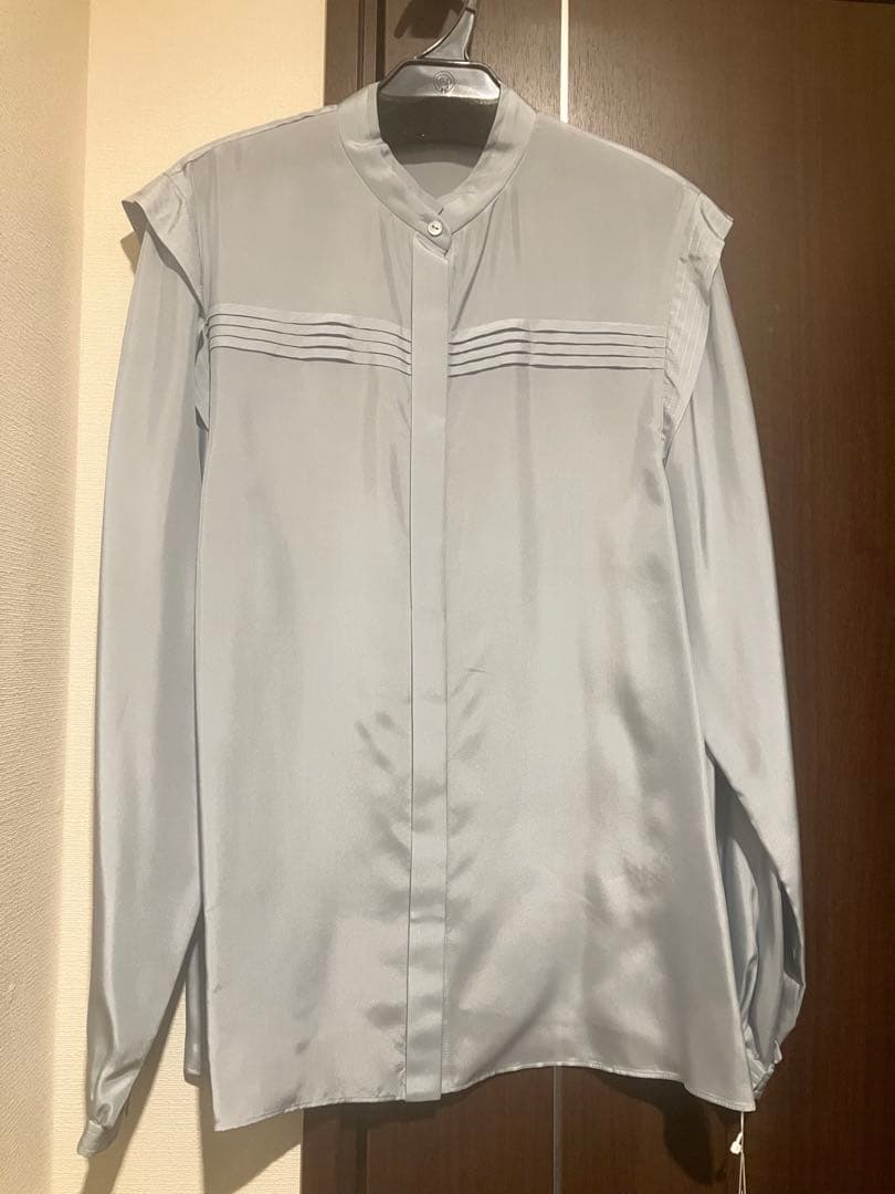 トゥモローランド ウォッシャブルシルク　スタンドカラーブラウス