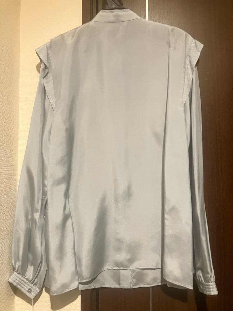 トゥモローランド ウォッシャブルシルク　スタンドカラーブラウス