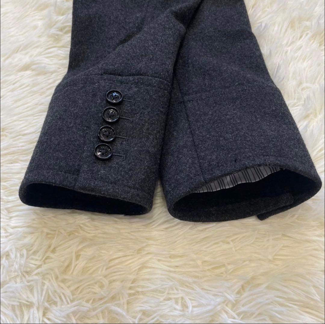 極美品 バーバリーブラックレーベル ピーコート ダークグレー ノバチェック