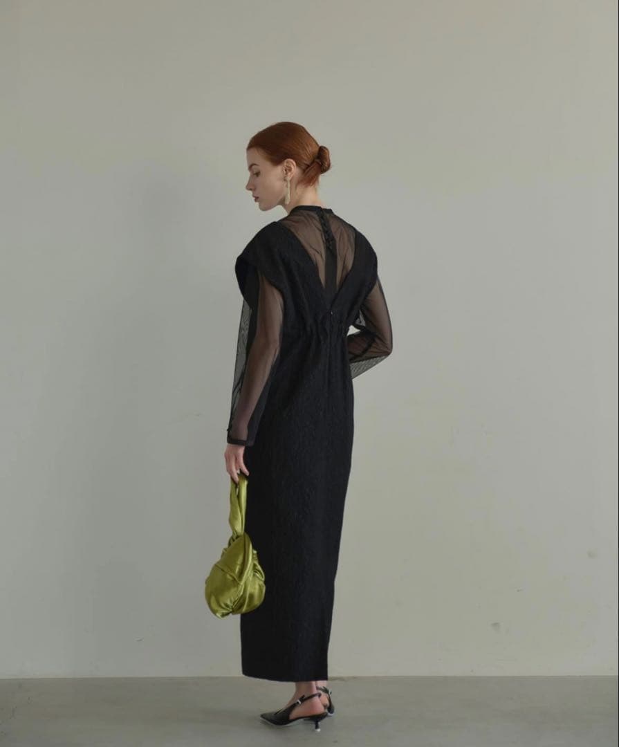 ANDRESD V line jacquard dress 黒 ドレス ブラック