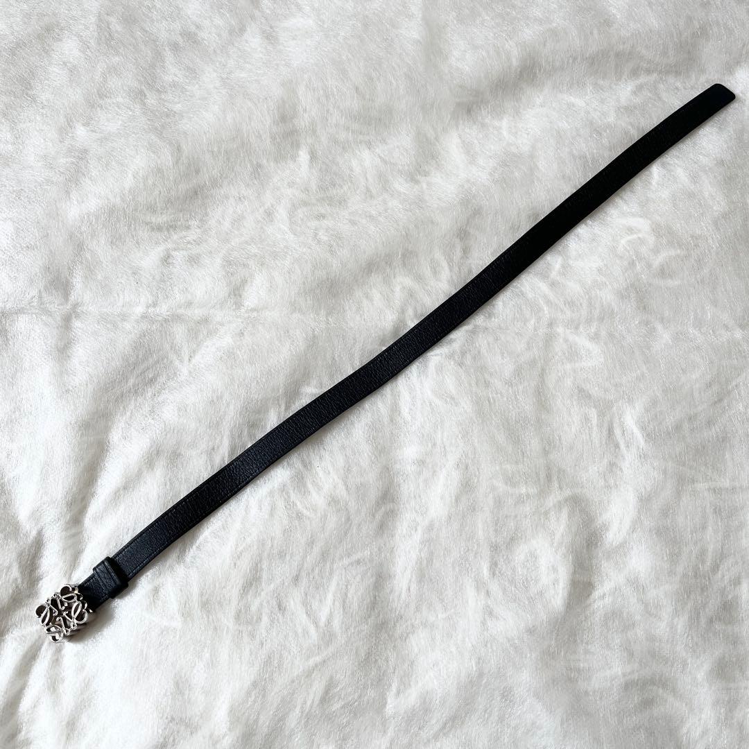 ロエベ　ダブル　ブレスレット　アナグラム　レザー　黒　ブラック　ダブルバングル