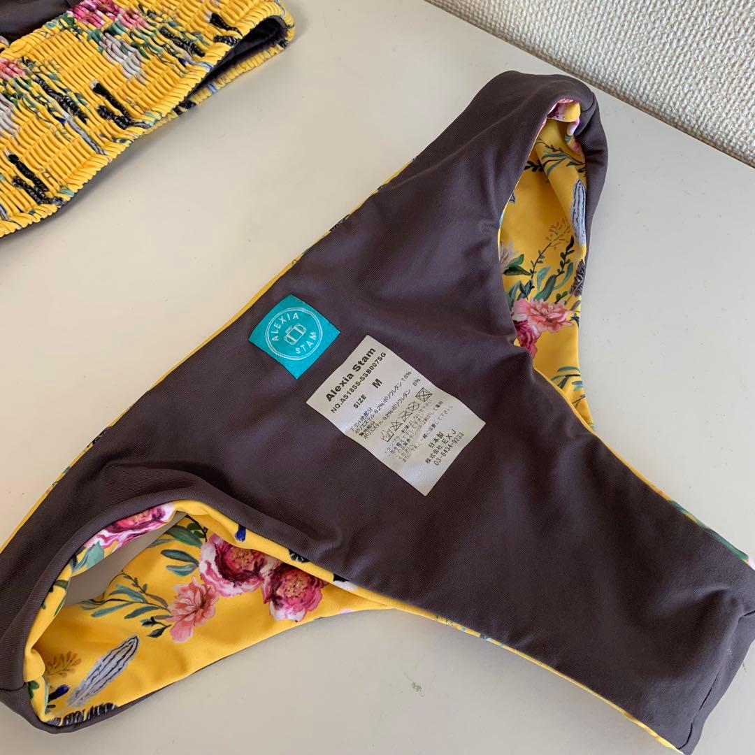 【アリシアスタン】フラワープリント セパレート水着 イエロー