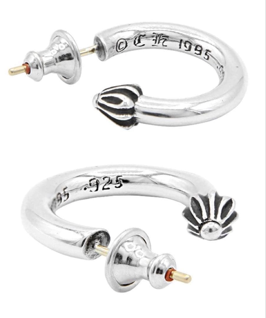 正規品クロムハーツ 　フープピアス　プレーン