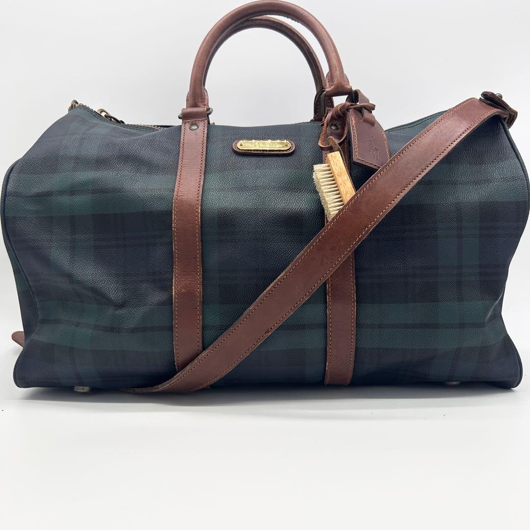 A284 【希少 特大】ポロラルフローレン 大型PVCボストン ブラックウォッチ