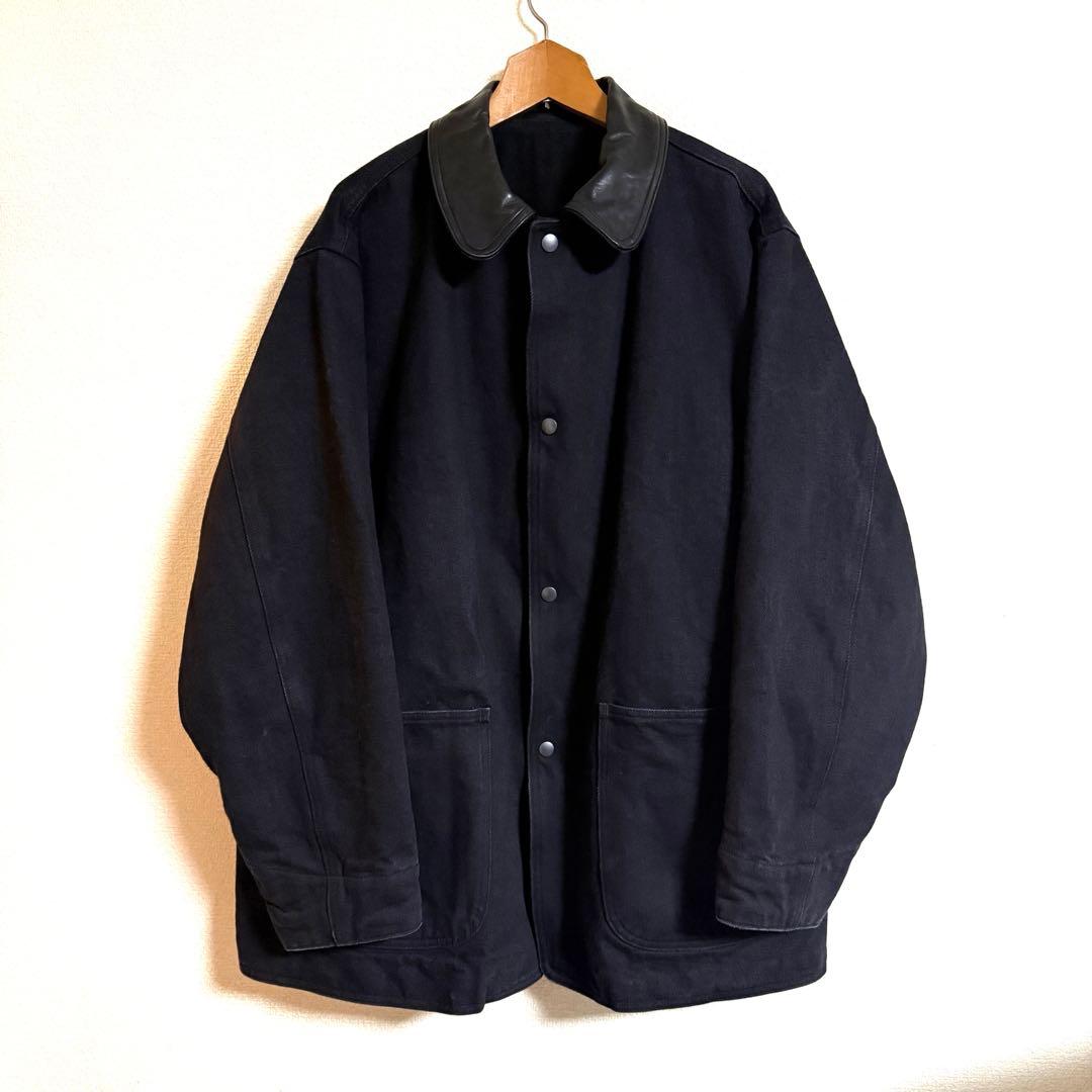 comoli デニムレザーワークジャケット　襟レザー　サイズ2
