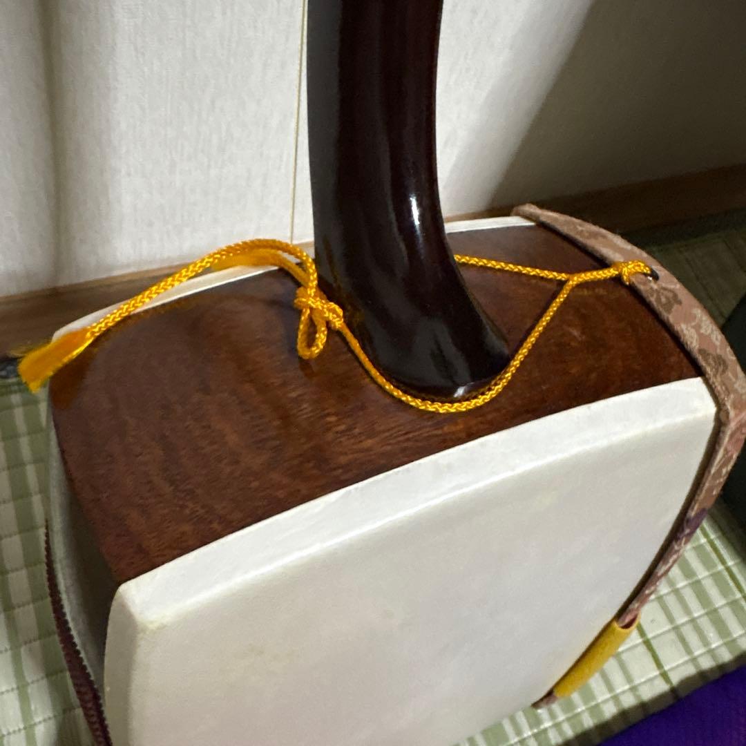 三味線　バチ　三絃駒　木製ハードケース 　和楽器　弦楽器　ケースカバー