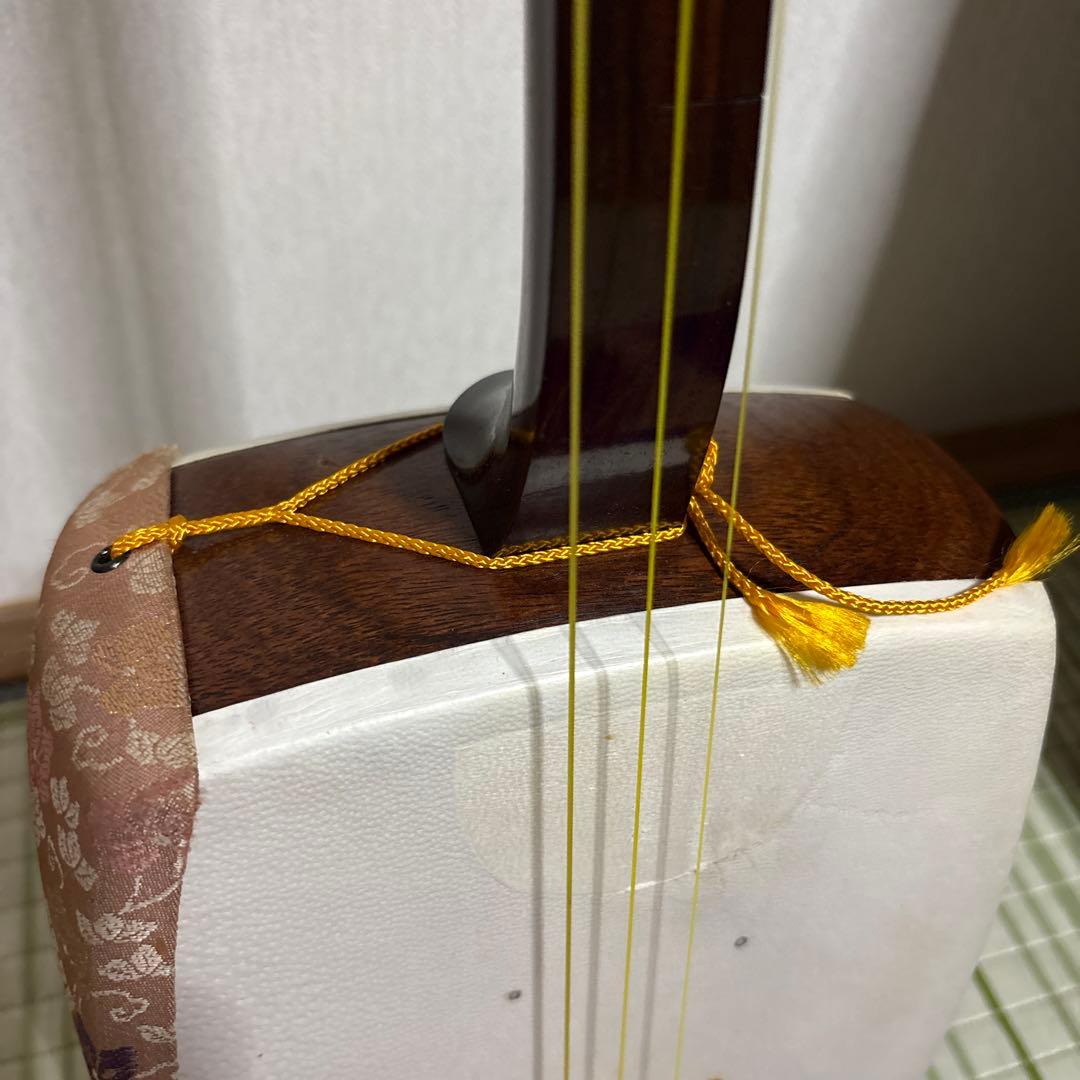 三味線　バチ　三絃駒　木製ハードケース 　和楽器　弦楽器　ケースカバー