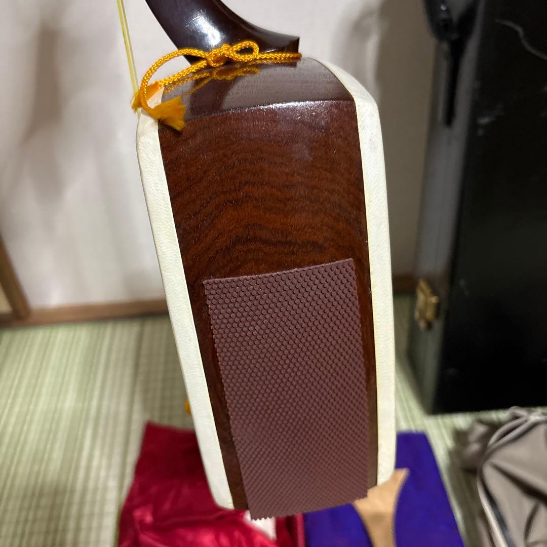 三味線　バチ　三絃駒　木製ハードケース 　和楽器　弦楽器　ケースカバー