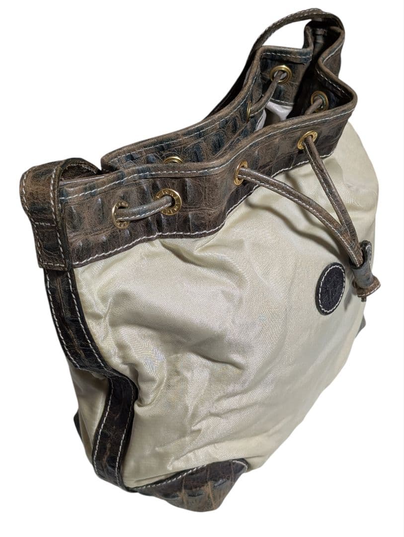 フェンディ FENDI 巾着 バケットバッグ クロコ型押し ヴィンテージ 正規品