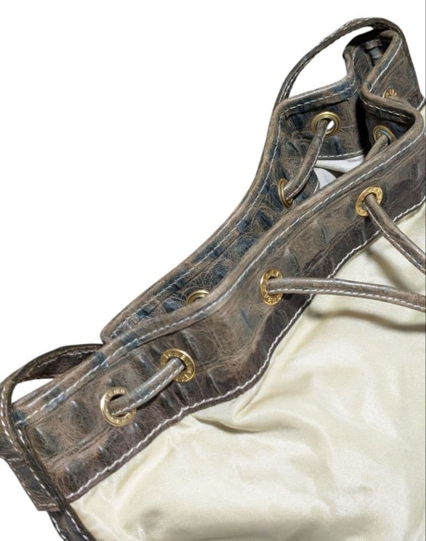 フェンディ FENDI 巾着 バケットバッグ クロコ型押し ヴィンテージ 正規品