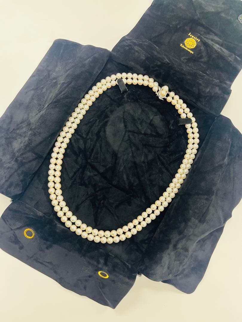 本真珠 二連パールネックレス 二重ネックレス 専用ケース付き