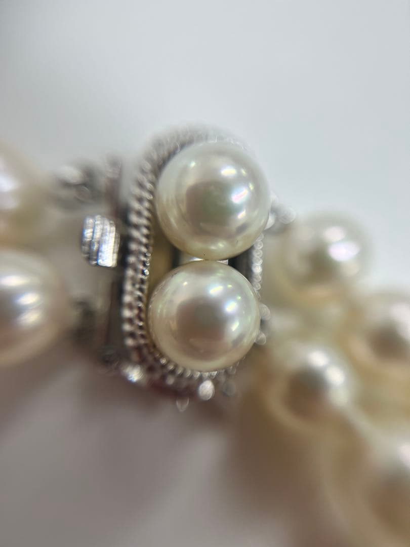 本真珠 二連パールネックレス 二重ネックレス 専用ケース付き