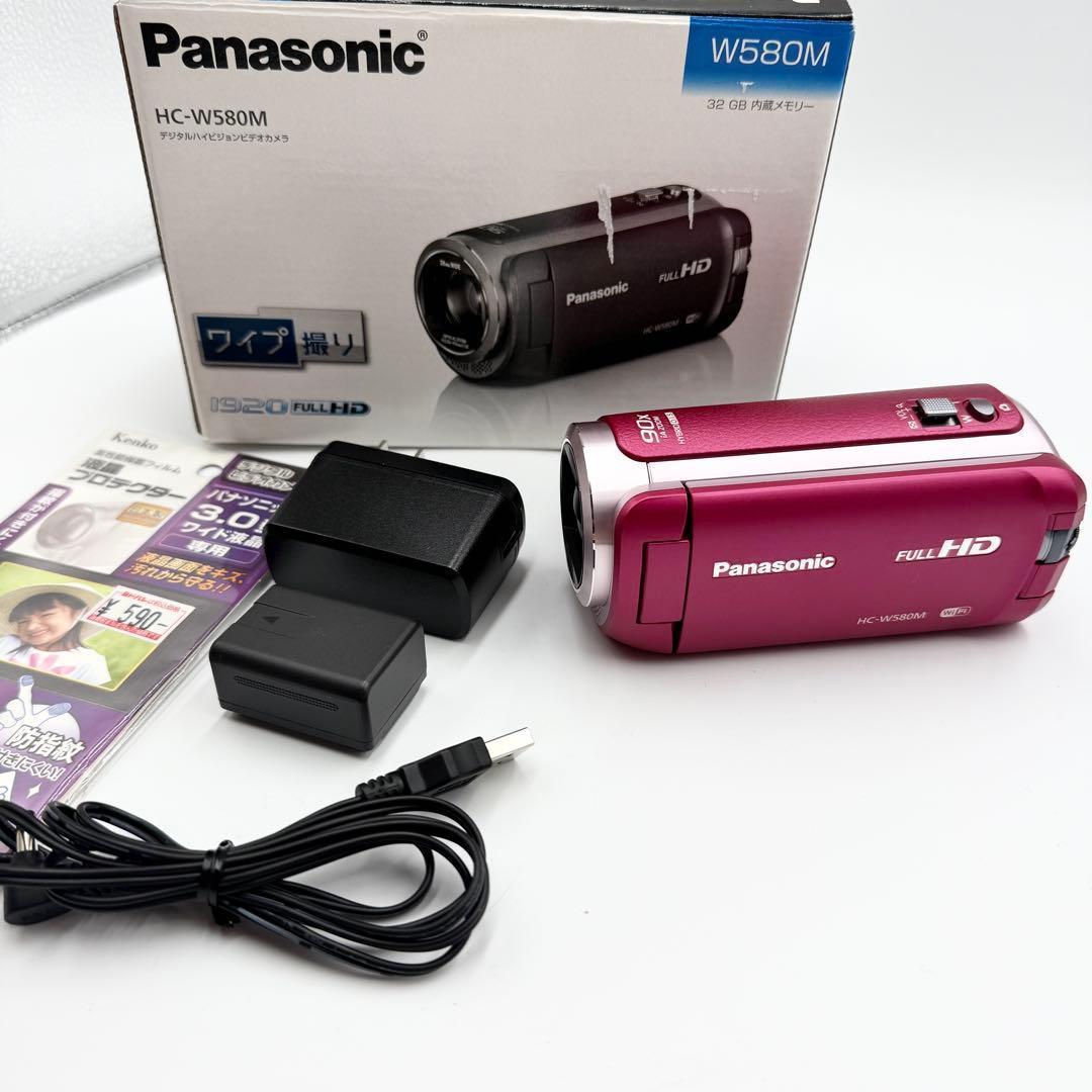 【美品】ピンク　Panasonic HC-W580M ビデオカメラ 本体