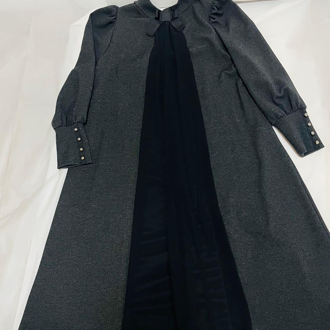 新品未使用！M'S GRACYバックシフォンリボンワンピース40