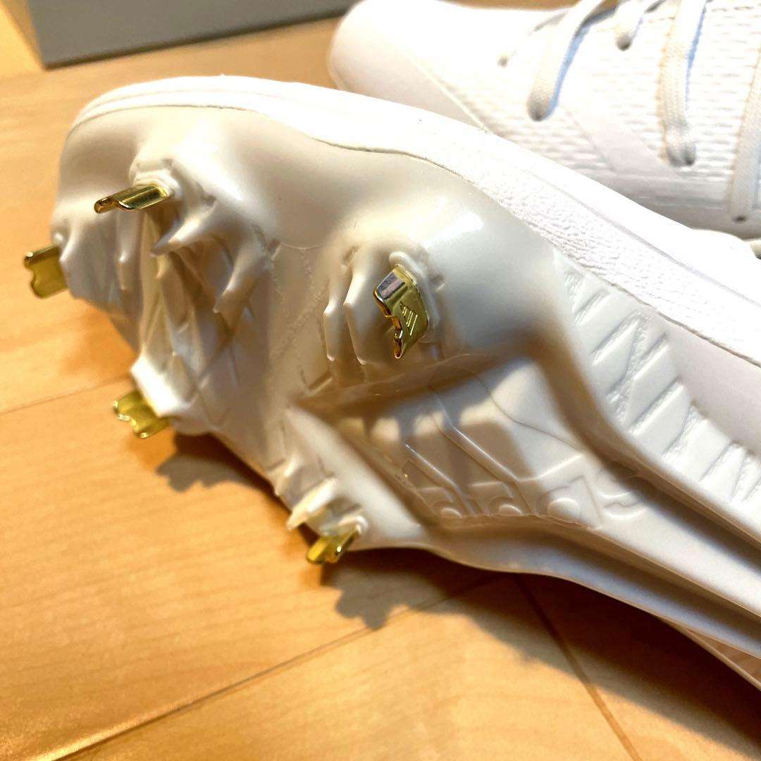adidas ホワイト 金属スパイクシューズ 28cm