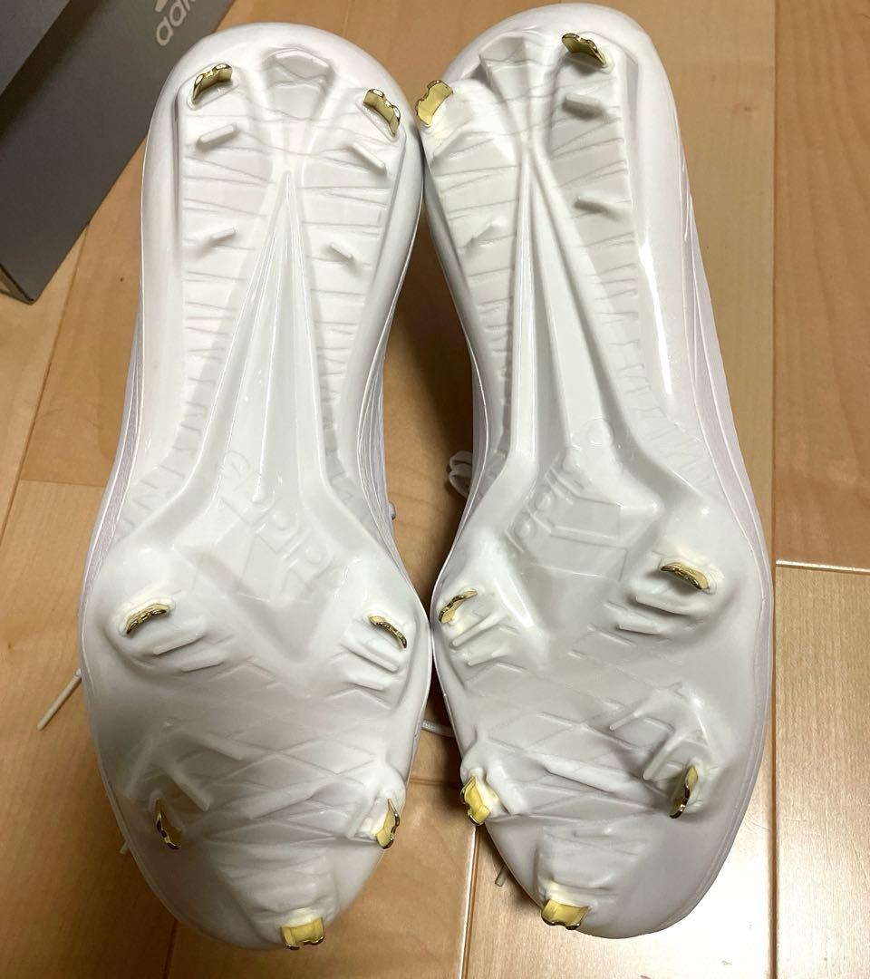 adidas ホワイト 金属スパイクシューズ 28cm