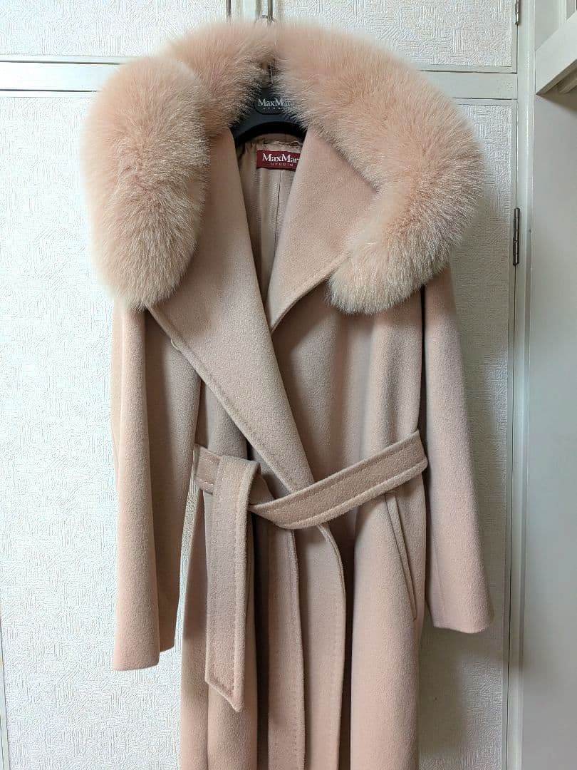 MaxMara ファーコート ベージュ系