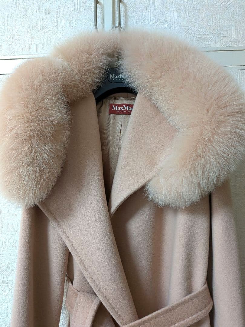 MaxMara ファーコート ベージュ系