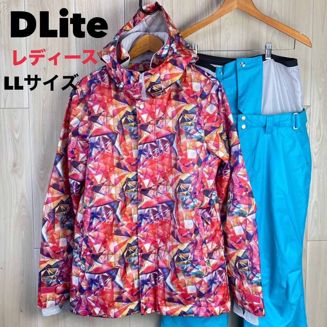 DLite 幾何学模様 レディースLLサイズ スノーボードウェア上下セット