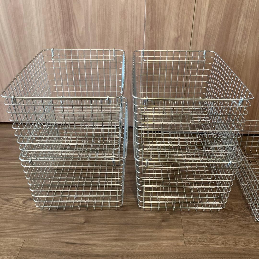 無印良品　ステンレスワイヤーバスケット　5個セット