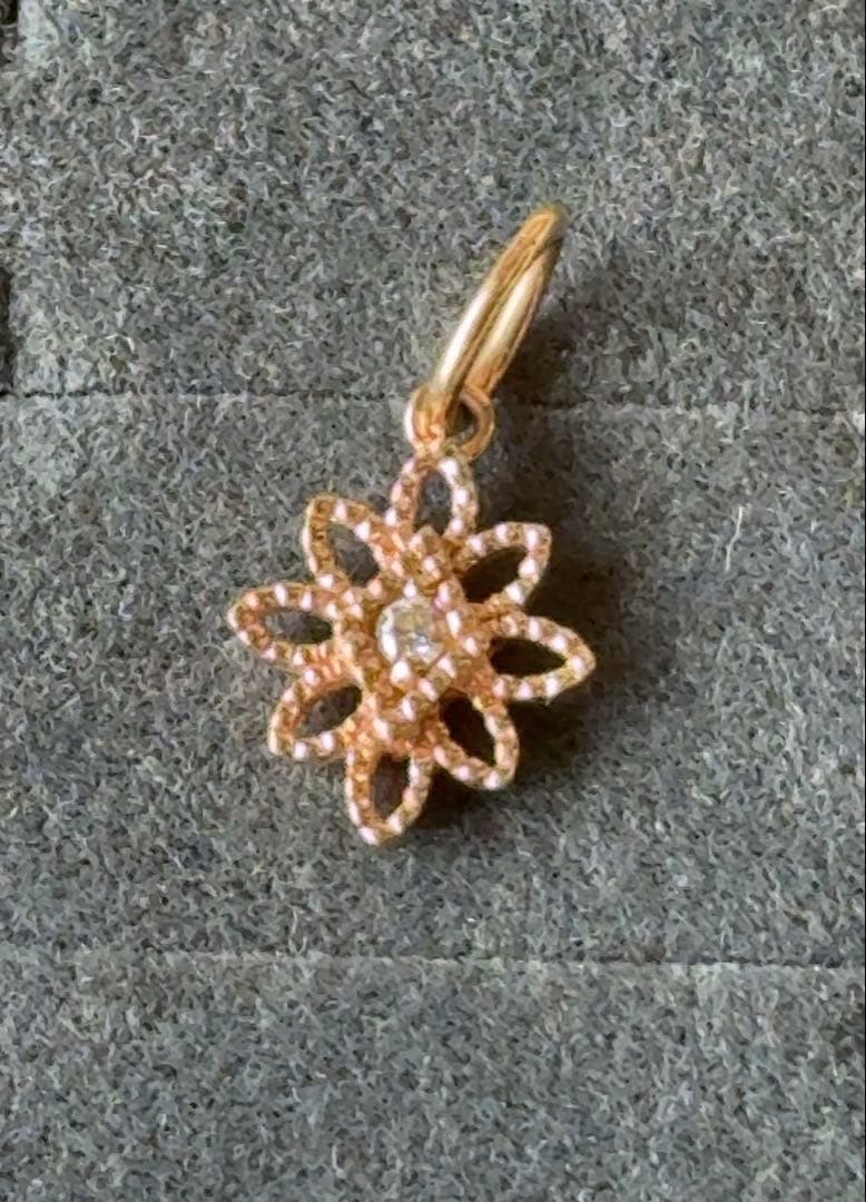 アガット 10k ダイヤモンド ネックレスチャーム