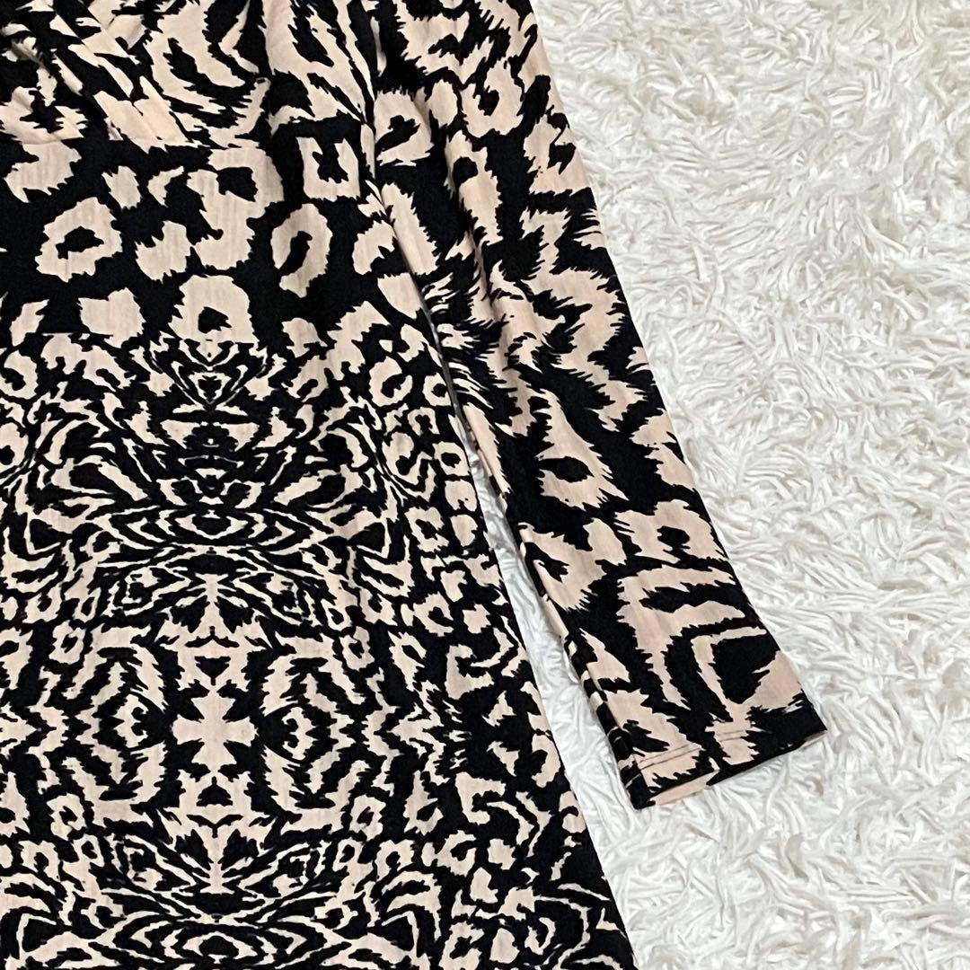 白タグ マックスマーラ カシュクール総柄ワンピース ４２ ウール