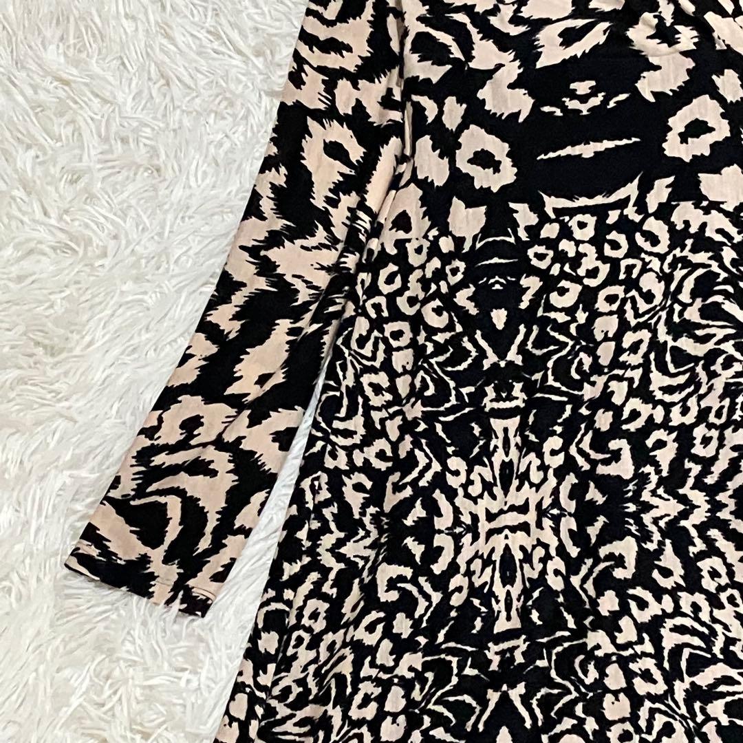 白タグ マックスマーラ カシュクール総柄ワンピース ４２ ウール