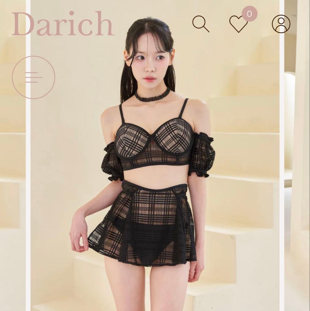 ダーリッチ チェックレースシアーニキビ ブラック
