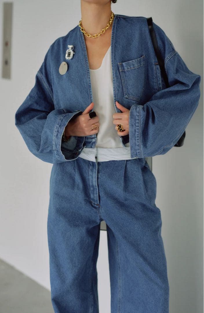 CHIEKO+ チェコプラス 新品タグ付　デニムTEDDY ショートジャケット