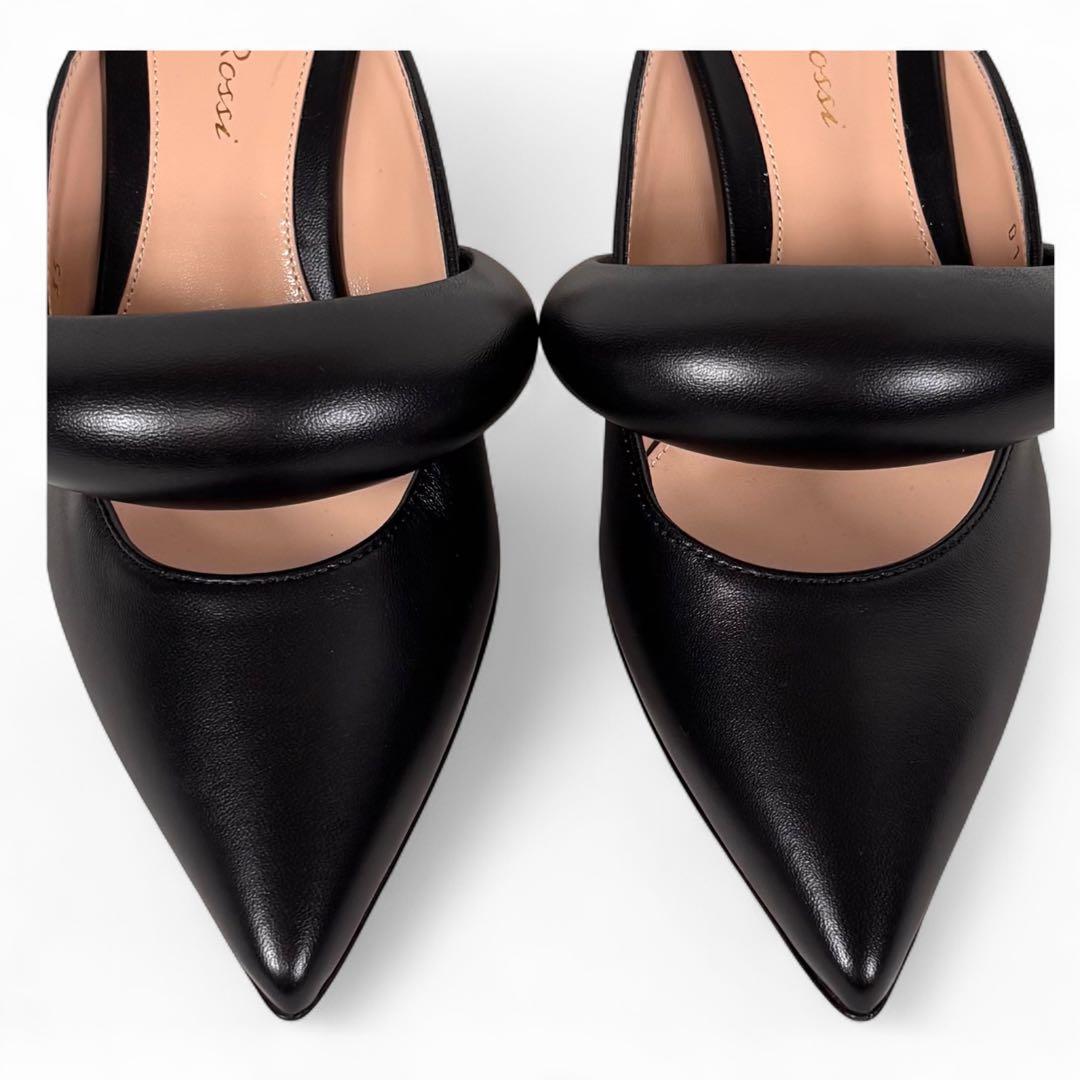 ほぼ新品 ジャンヴィットロッシ 35 22 レザー ミュール ブラック 黒