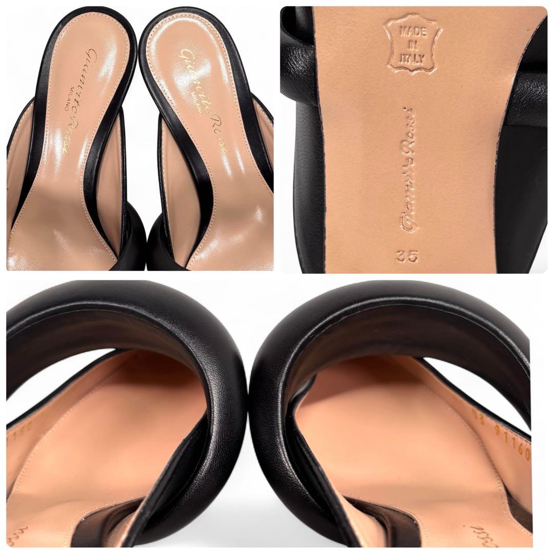 ほぼ新品 ジャンヴィットロッシ 35 22 レザー ミュール ブラック 黒