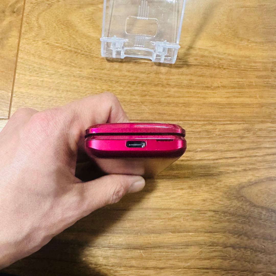 au KYF43 ガラケーワインレッドnanoSIM対応 通電動作OK初期化済み