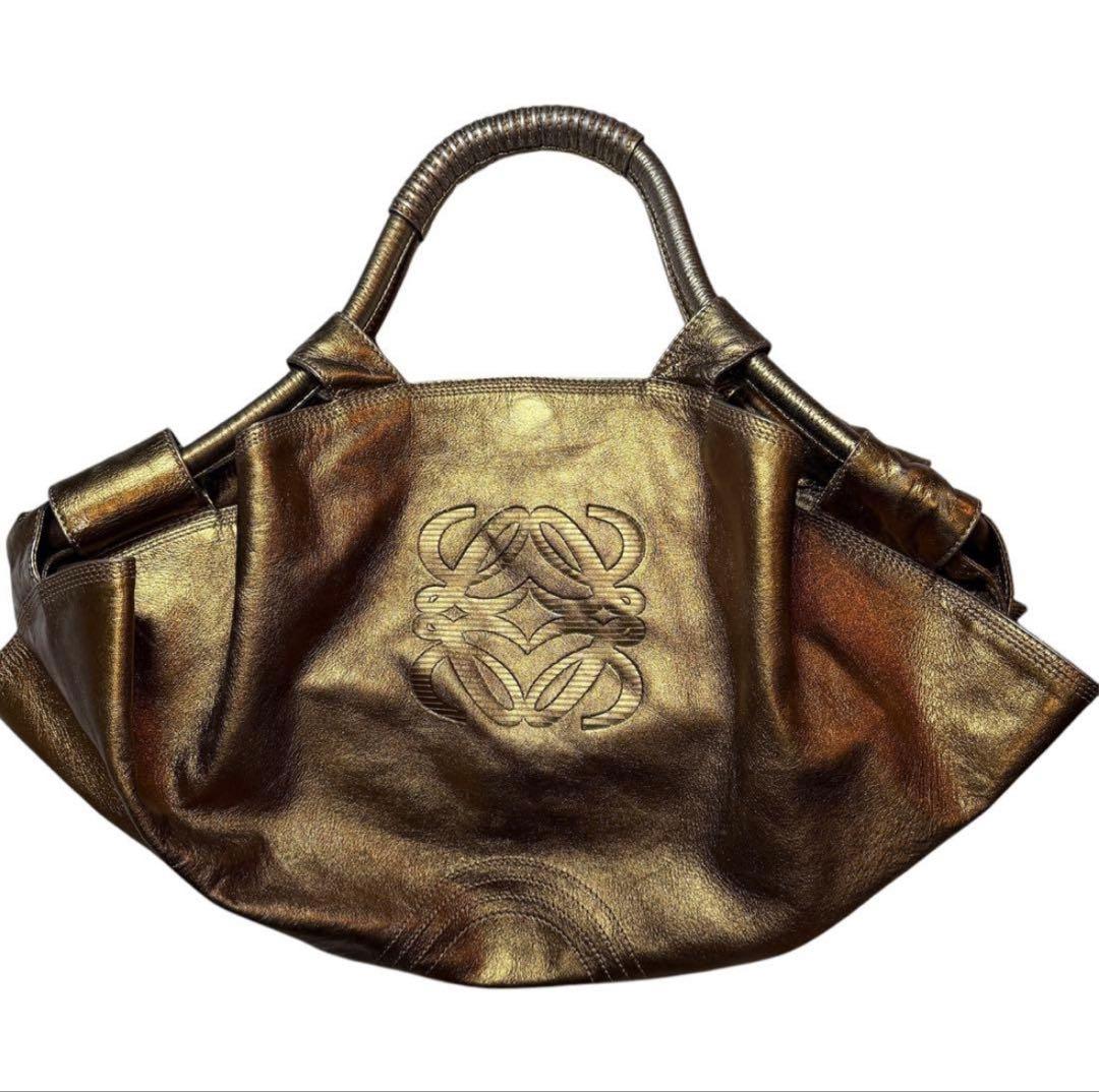 LOEWE アナグラム ナッパアイレ ラムレザー ハンドバッグ　ブロンズ