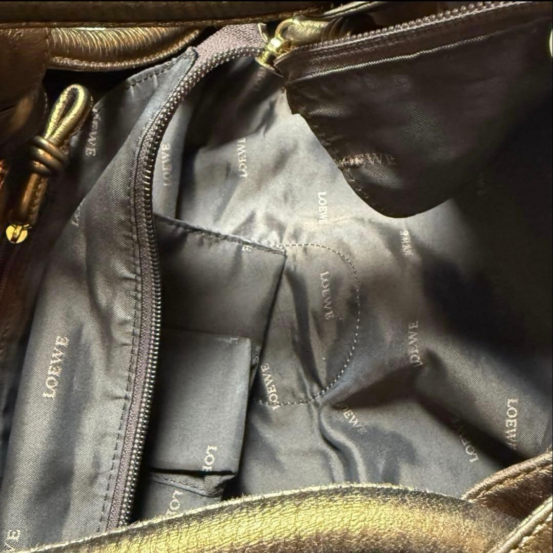 LOEWE アナグラム ナッパアイレ ラムレザー ハンドバッグ　ブロンズ