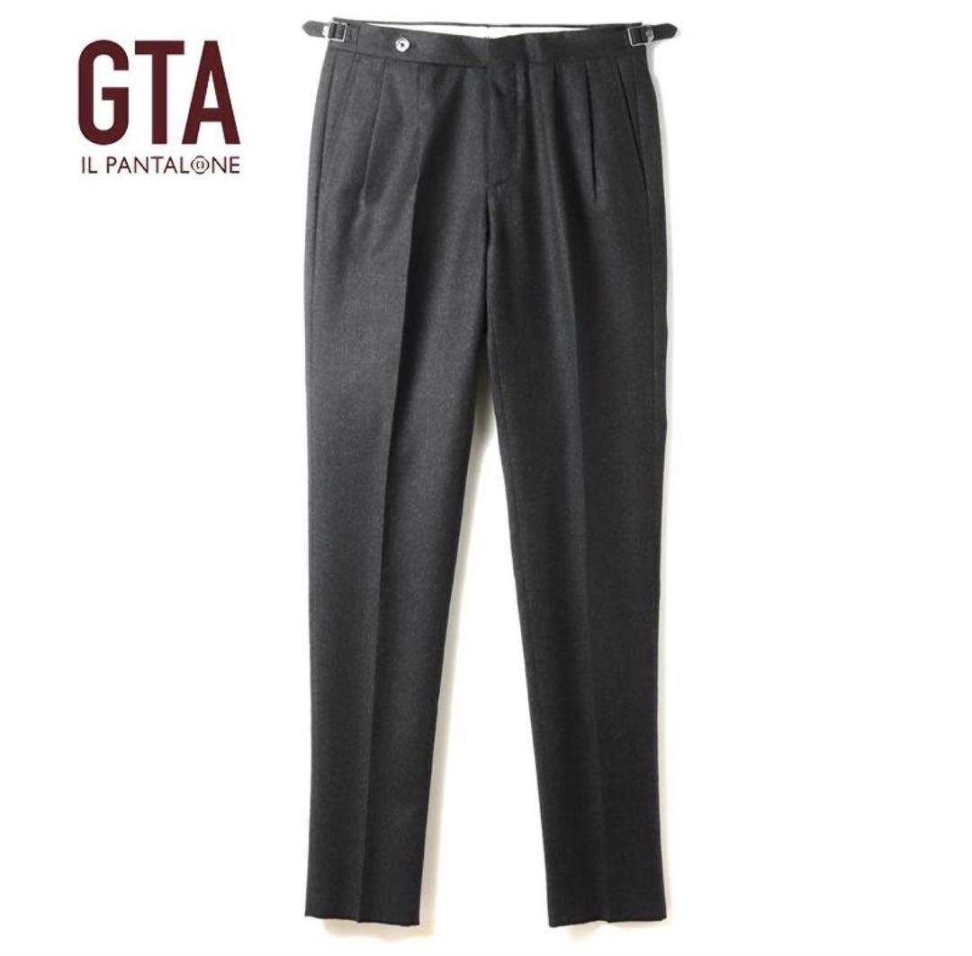 新品未使用タグ付 GTA サキソニー 2プリーツ HERRICK グレー