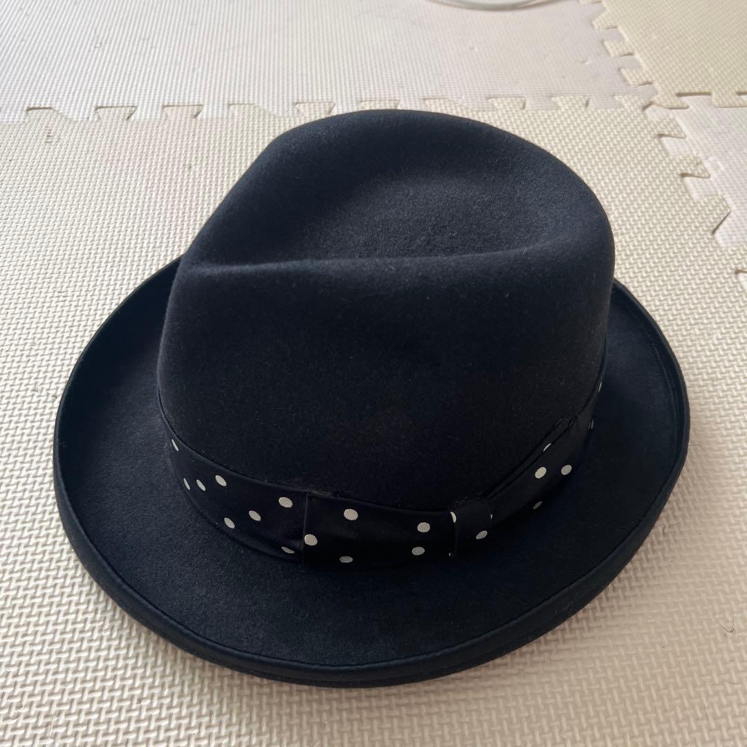 ワコマリア　黒 フェルトハット XL 美品