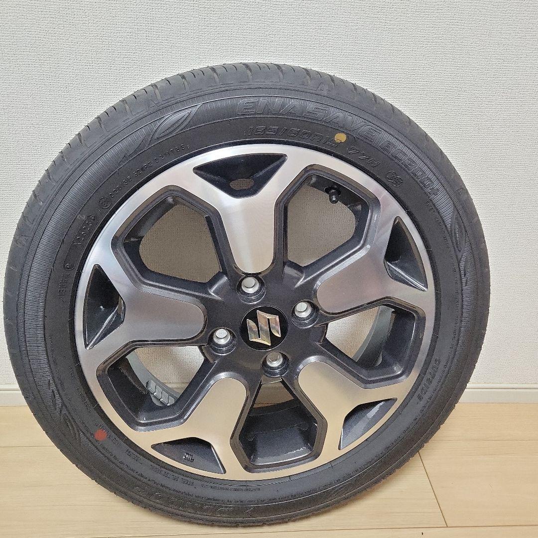 新車外し！スズキハスラー 15インチ 純正アルミホイール＆タイヤ 1台分（4本）