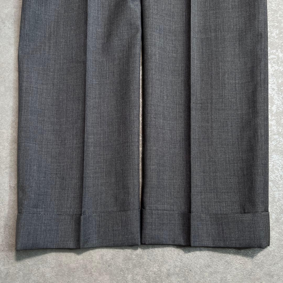 【極美品】INCOTEXインコテックス ウールスリムスラックス ライトグレー44