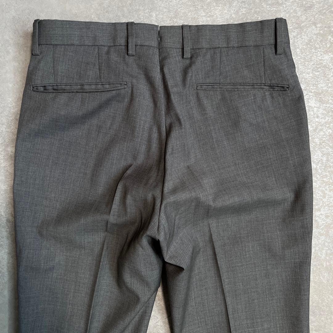 【極美品】INCOTEXインコテックス ウールスリムスラックス ライトグレー44