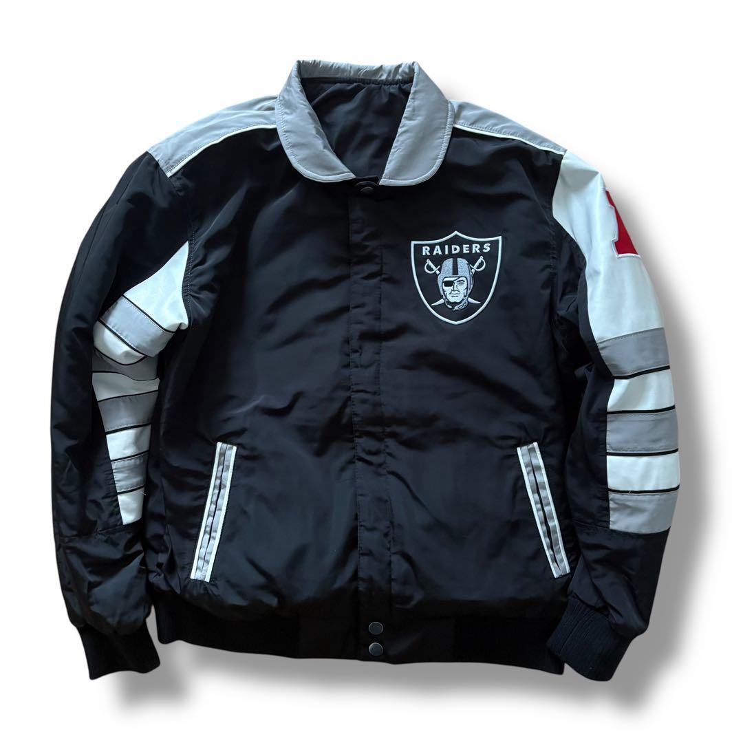 NFL レイダース スタジャン リバーシブル ブラック Lサイズ